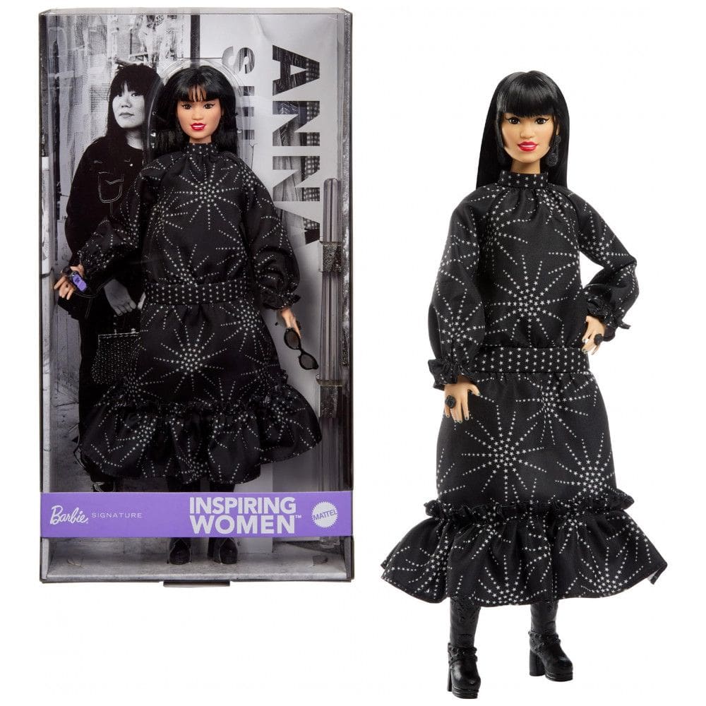 Barbie Inspiring Women boneca colecionável Anna Sui Mattel vestido preto boho botas óculos perfume JBJ26 2025