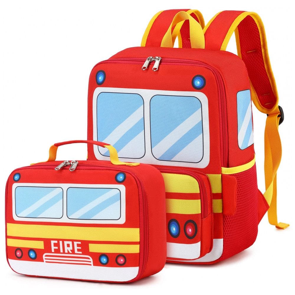 Mochila infantil escolar ônibus escolar 3D com lancheira térmica poliéster amarelo