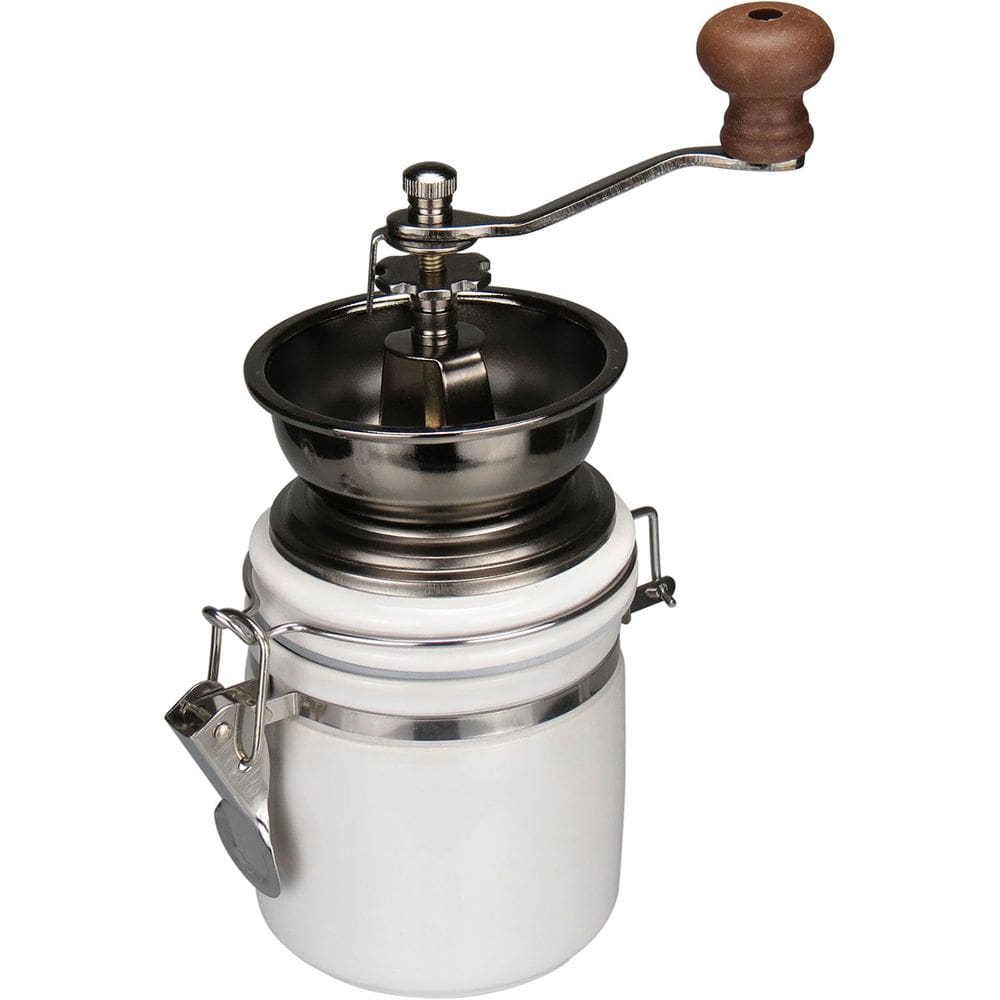 MOEDOR CAFÉ HOME&CO CERÂMICA / METAL 14x8x8cm  BRANCO MANUAL