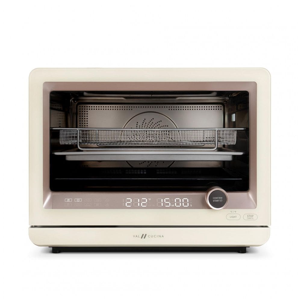 Forno Elétrico a Vapor VAL CUCINA Amarelo Amêndoa 30L 7 em 1 Convecção Air Fry Sous Vide 1500W 110V