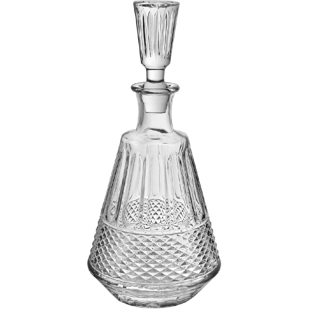 GARRAFA UÍSQUE HOME&CO LAPIDADO VIDRO 1L 30x14x14cm TRANSPARENTE