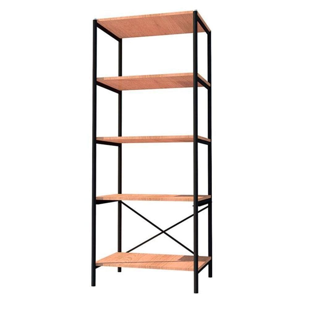 Armário Multiuso Trento 5 Prateleiras Preto Demolição - Artefamol