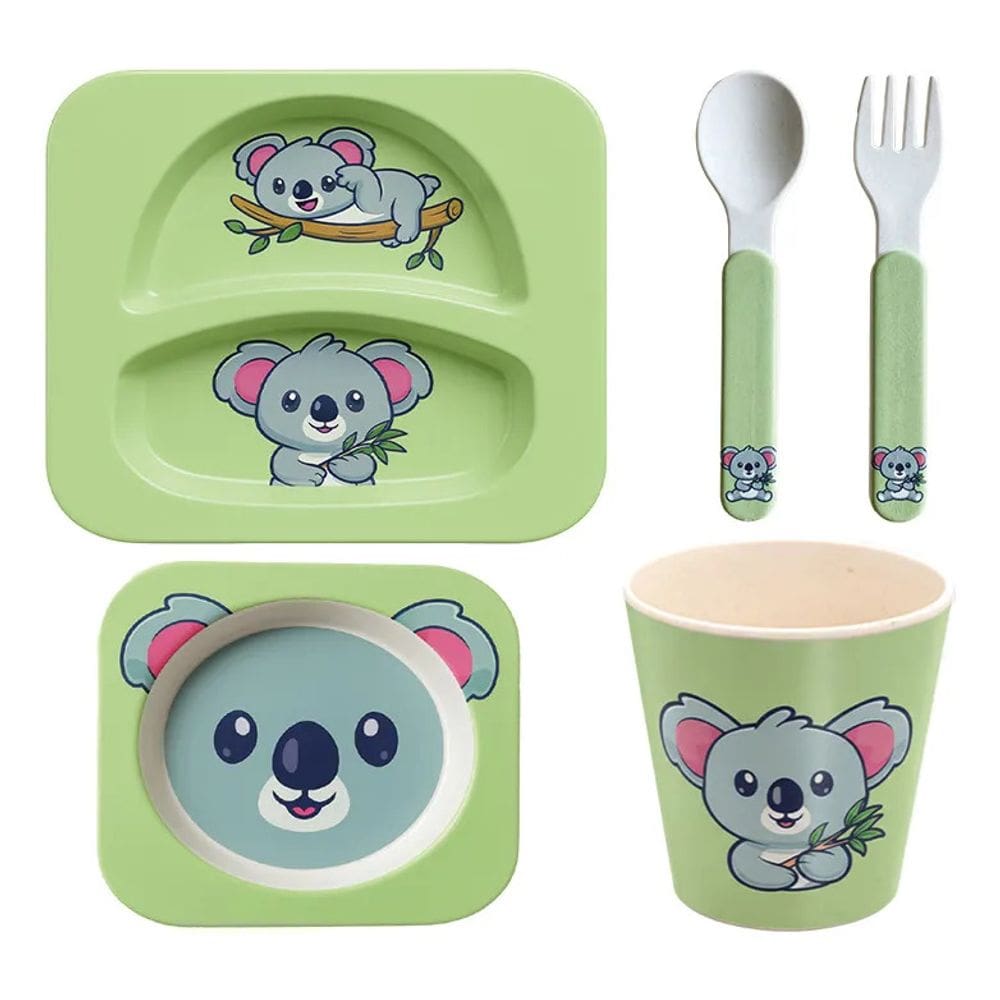 Jogo De Refeição Infantil 5 Peças Koalito Coala Mimo Style