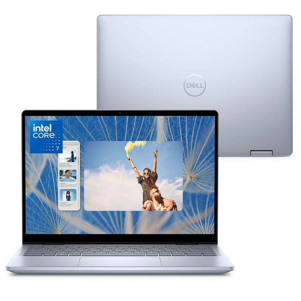 Notebook 2 em 1 Dell Inspiron 2IN1-I7150U-M51 14” FHD+ Touch Intel® Core™ 7 150U 16GB 1TB SSD Windows 11 Prata Gelo