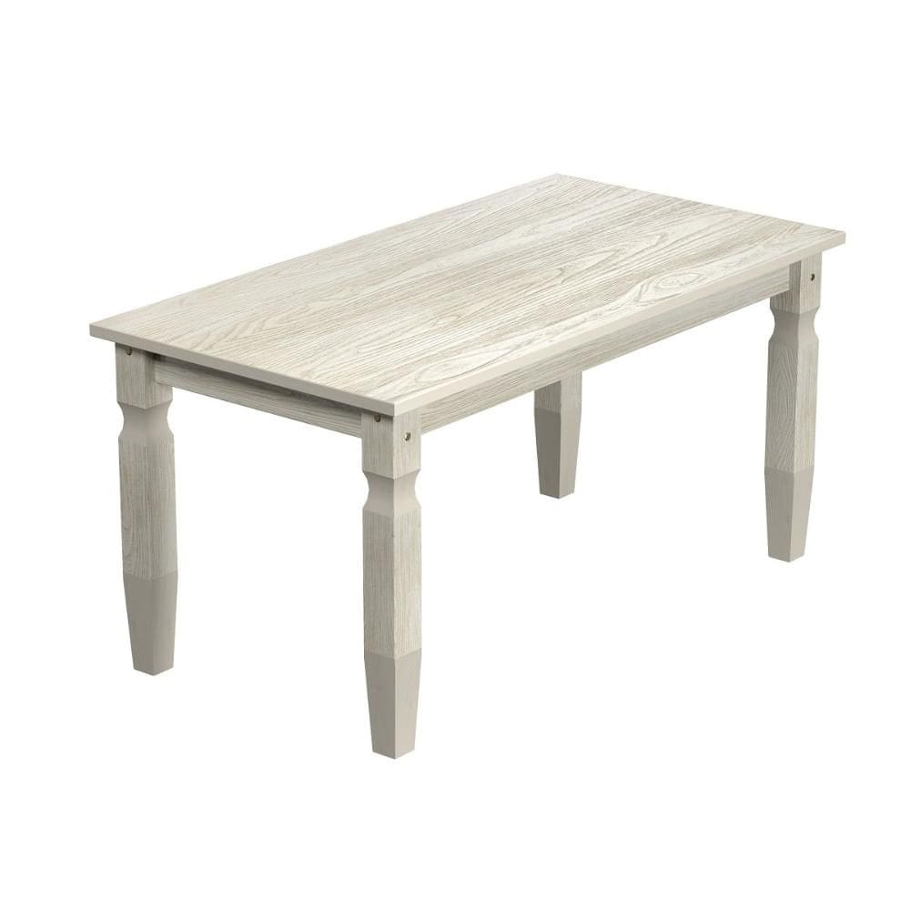 Mesa de Jantar em Madeira Pátina Branca 152x92 cm Elliottiis