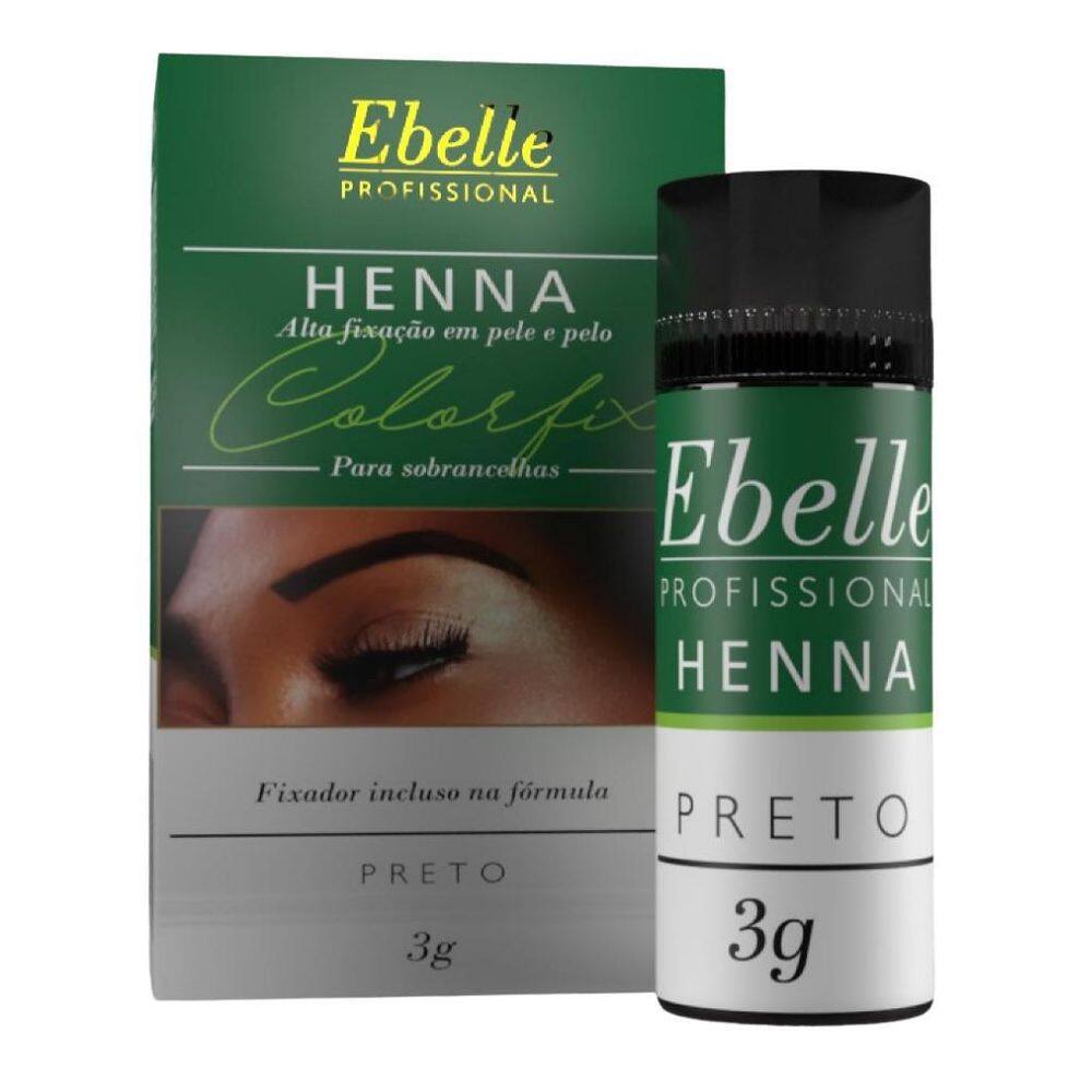 Henna Sobrancelhas Preto Ebelle 3G