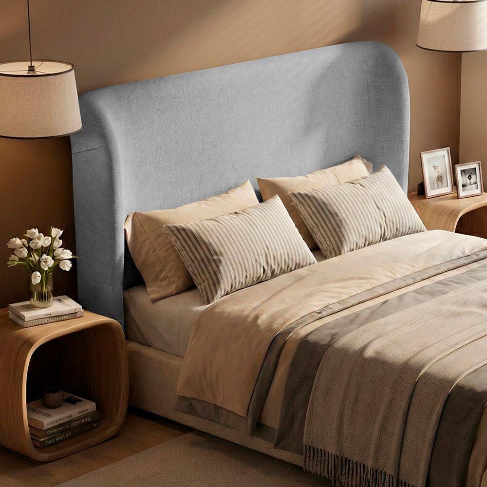 Cabeceira Para Cama Box Casal Padrão Liah 140cm Linho Cinza - Desk Design