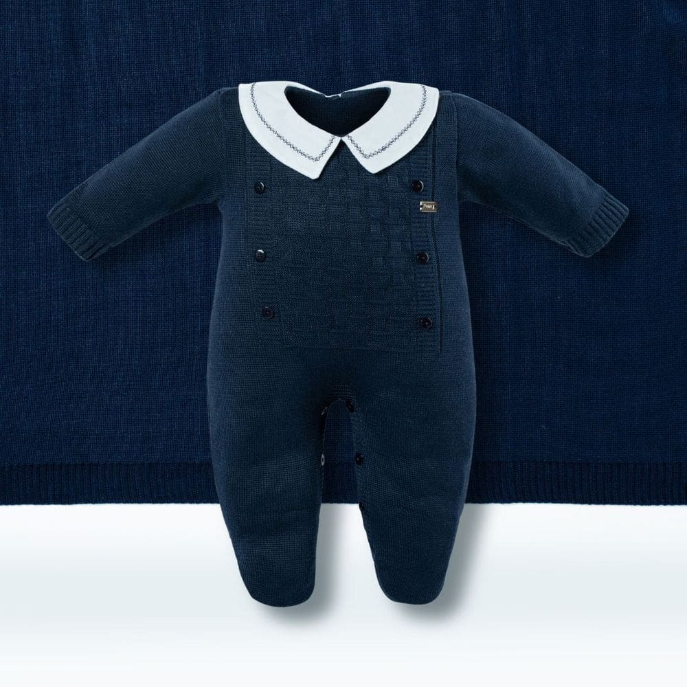 Saída de Maternidade Menino Macacão + Manta Azul Marinho-Hug