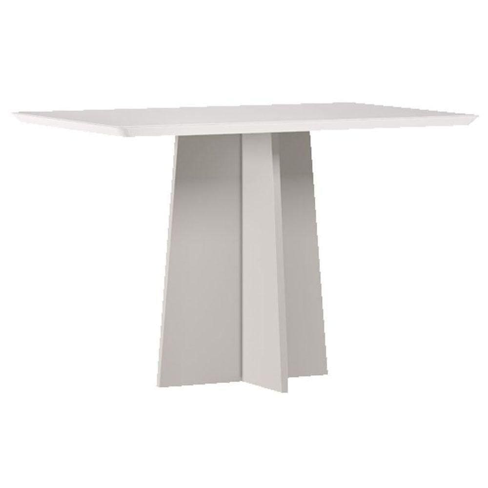 Mesa De Jantar Anitta 120x80 Cm Com Vidro Off White