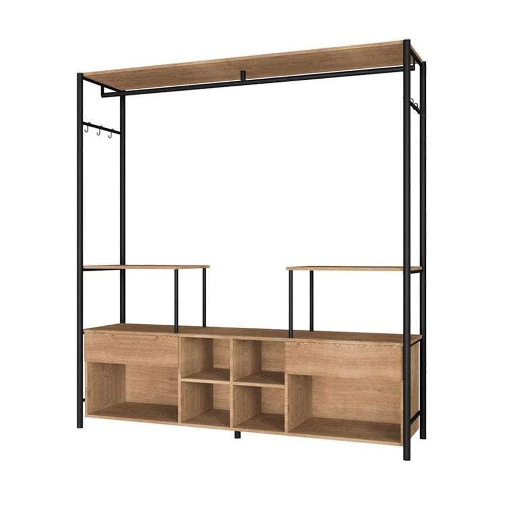 Guarda Roupa Closet Casal Barcelona Preto Demolição - Artefamol