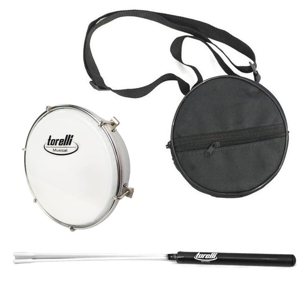 Tamborim De Alumínio Com Bag E Baqueta Cotonete Torelli