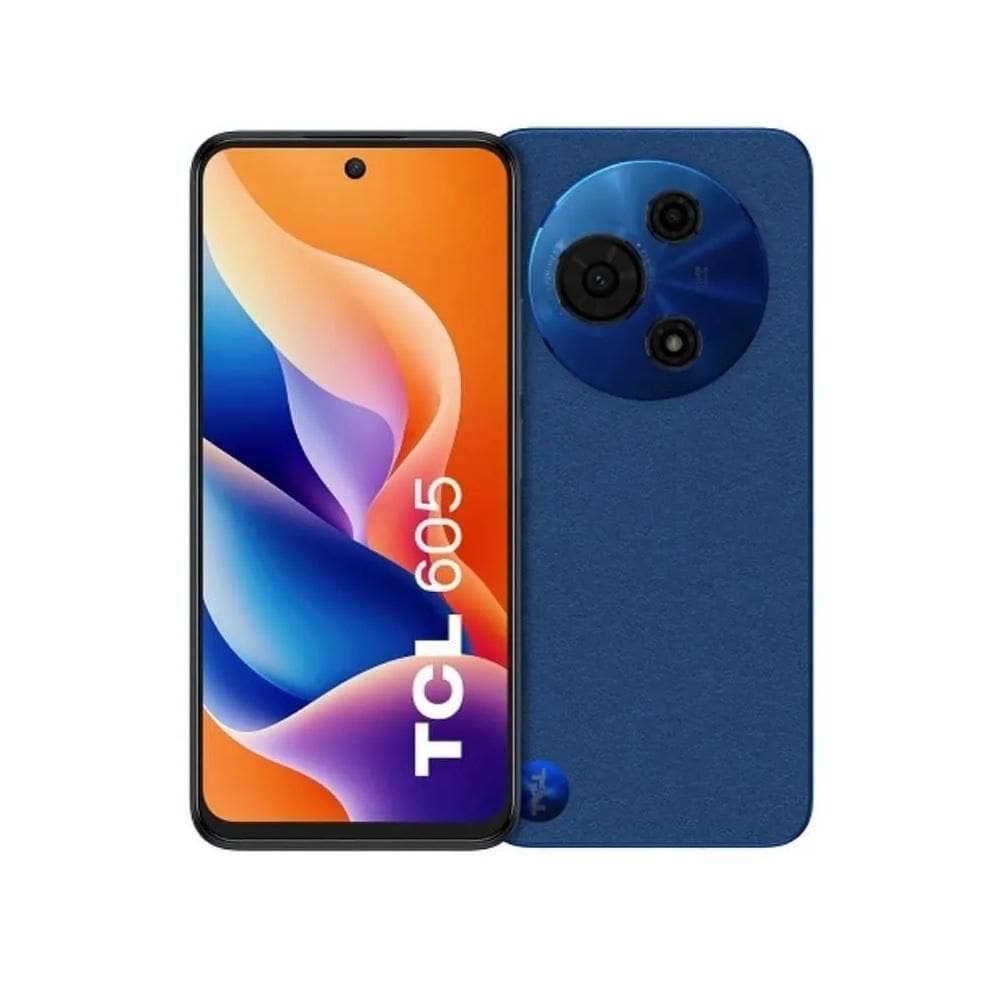 Smartphone TCL 605, 4G, 128GB, 4GB+8GB de RAM, Tela 6,7”, Câmera Traseira 50MP + 0.08MP, Azul  TCL