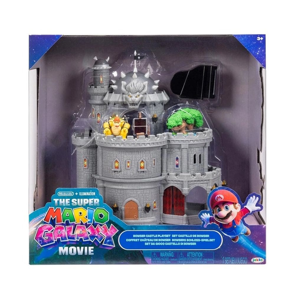 Super Mario Galaxy Filme – Playset Deluxe Castelo do Bowser 30 Cm Com Boneco Bowser - Sunny