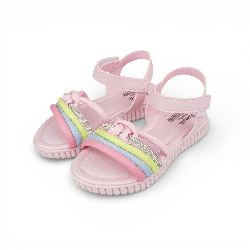 Sandália Infantil Menina Pampili Candy Nó Strass Colorida