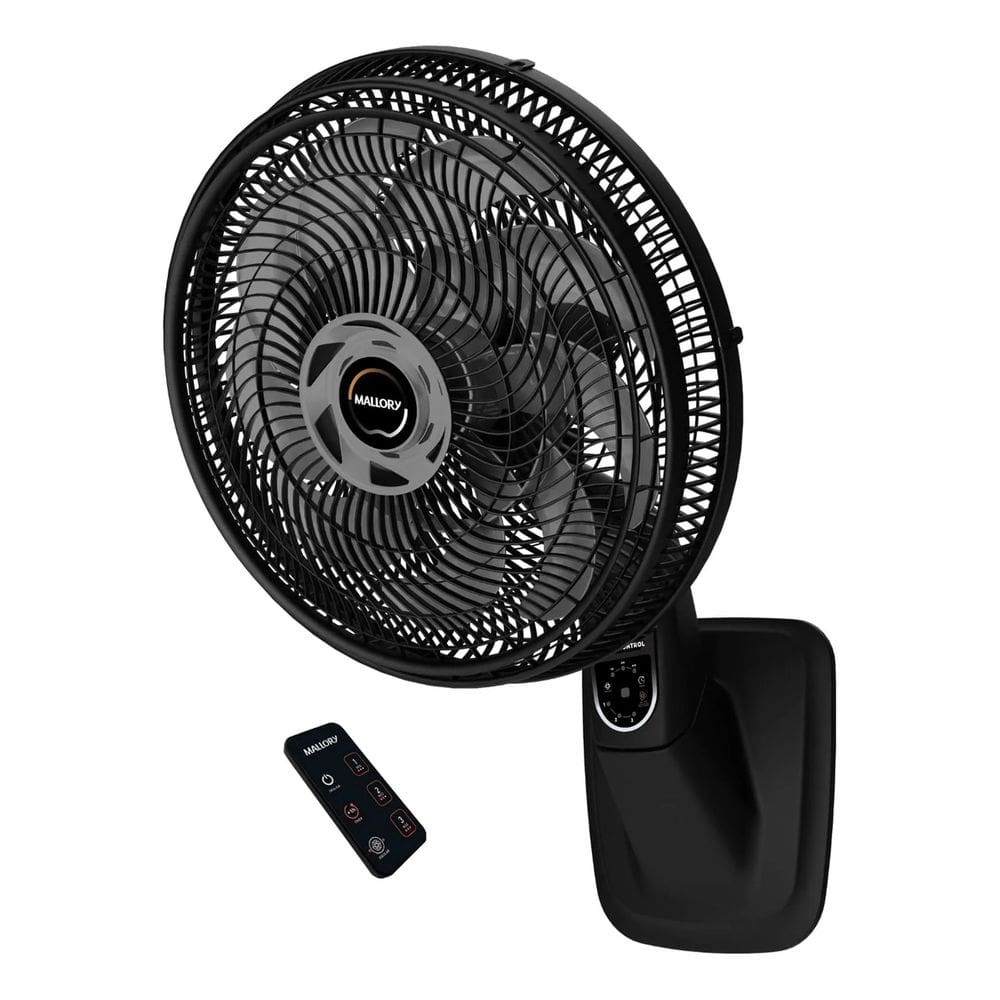 Ventilador Parede Preto Grafite 40cm 127v Turbo - Mallory