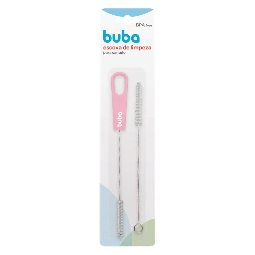 Kit Escovas de Limpeza para Canudo Rosa 09735 - Buba