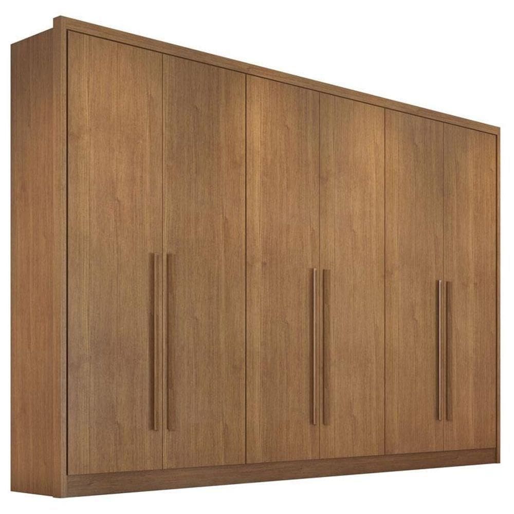 Guarda Roupa Casal Livorno 6 Portas 8 Gavetas Cumaru 23 Com Nicho - Horizonte