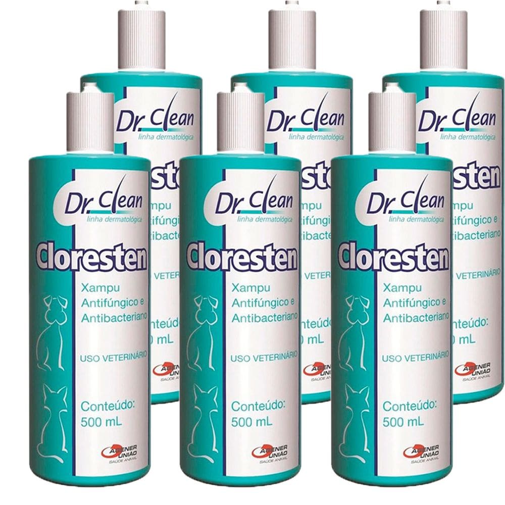 Combo 6 Unidades Cloresten Shampoo Agener União - 500mL