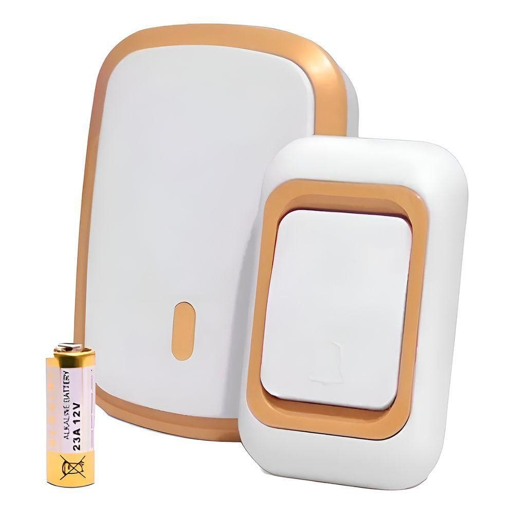 Campainha Residencial Sem Fio Instalação Fácil, 32 Melodias E Alcance De 100m - Pilha Resistente Tomada