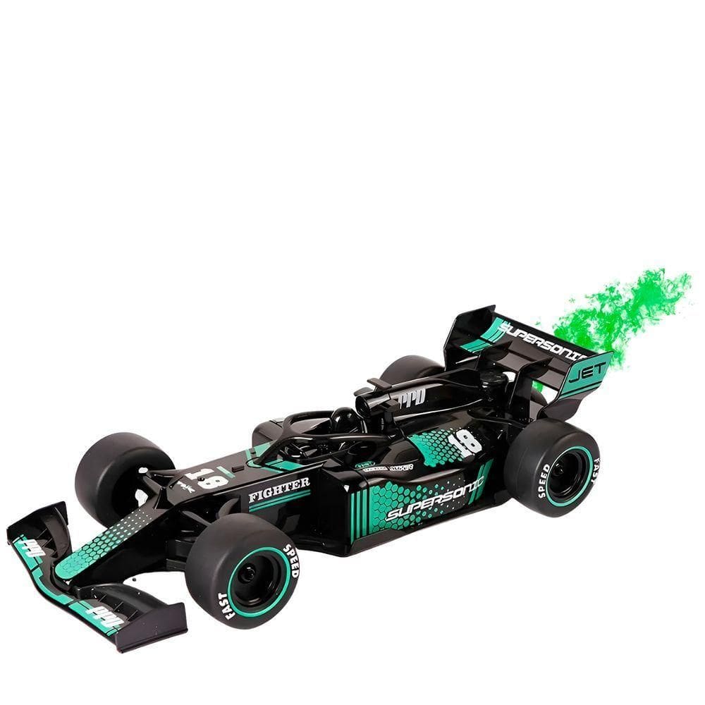 Carrinho De Controle Remoto Com Luz Led, Fumaça E Bateria Recarregável – Velocidade E Diversão Garantida preto