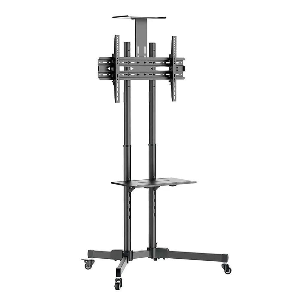 Pedestal de TV LCD,LED 37” A 70” Inclinável C/ Prateleira e Rodízios SBRR0.6N Brasforma