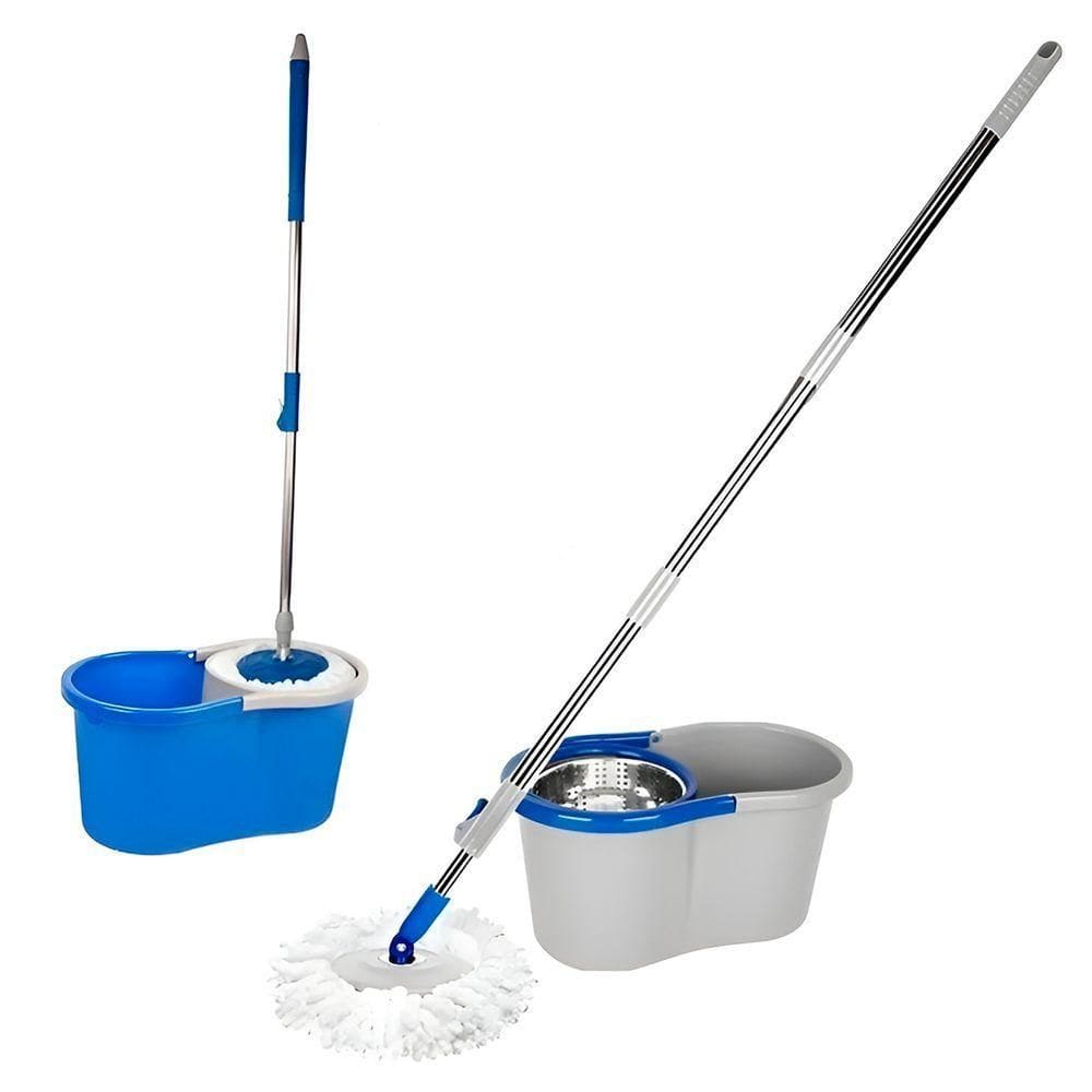 Mop Esfregão Giratório 360 Graus Limpeza 8 Litros - Kit Esfregão Com Balde Limpeza Rápida E Eficiente