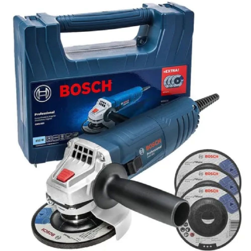 Esmerilhadeira GWS 850 110 Volts M14 com 3 Discos e Maleta - 06013775D3000- BOSCH