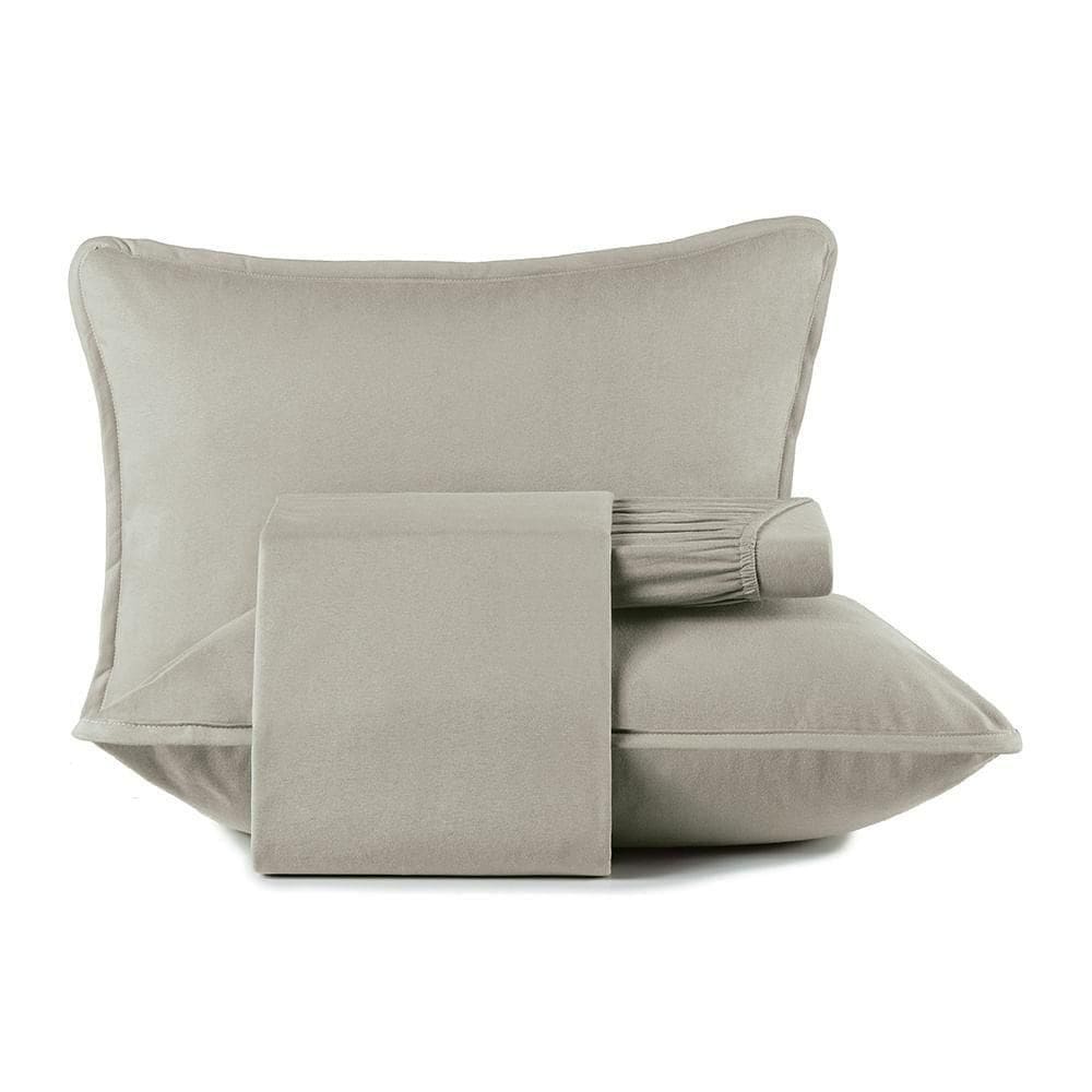 Jogo De Cama Queen 4 Peças Altenburg Malha Fio Penteado Cinza Platinum