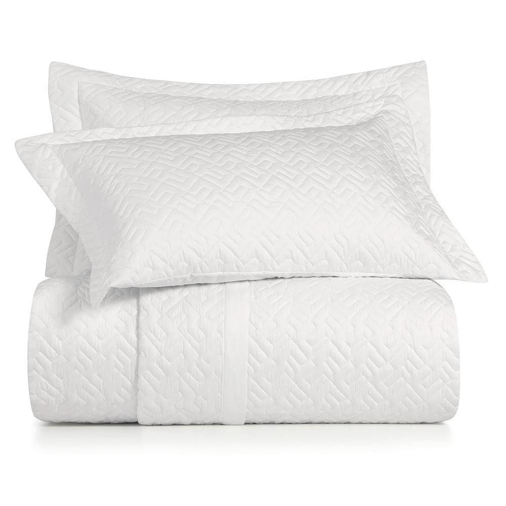 Jogo De Colcha Marchê Queen 3 Peças Altenburg Algodão Lux 200 Fios Branco