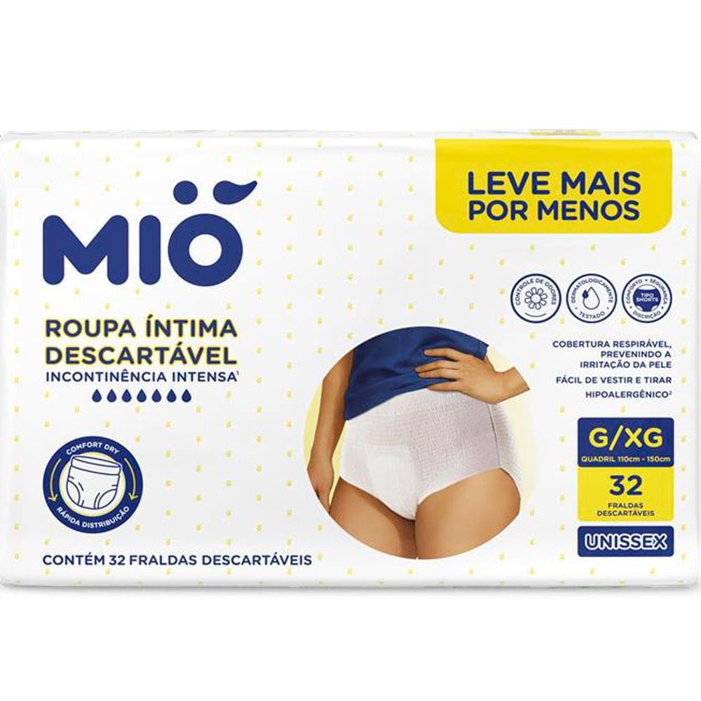 Roupa Intima Mio Adulto Unissex G/XG com 32 Unidades Leve Mais Por Menos
