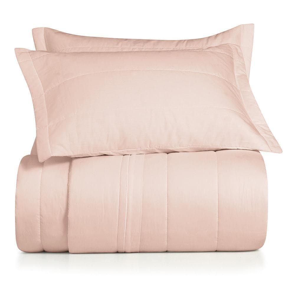 Jogo De Colcha Queen 3 Peças Altenburg Algodão Lux 200 Fios Rosa Lille