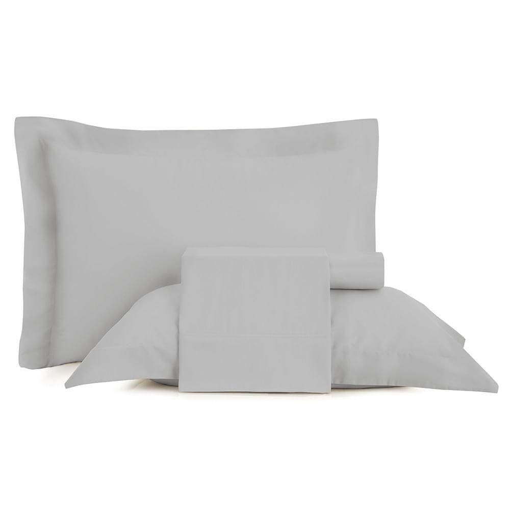 Jogo De Cama Queen Altenburg Cetim 300 Fios Cinza