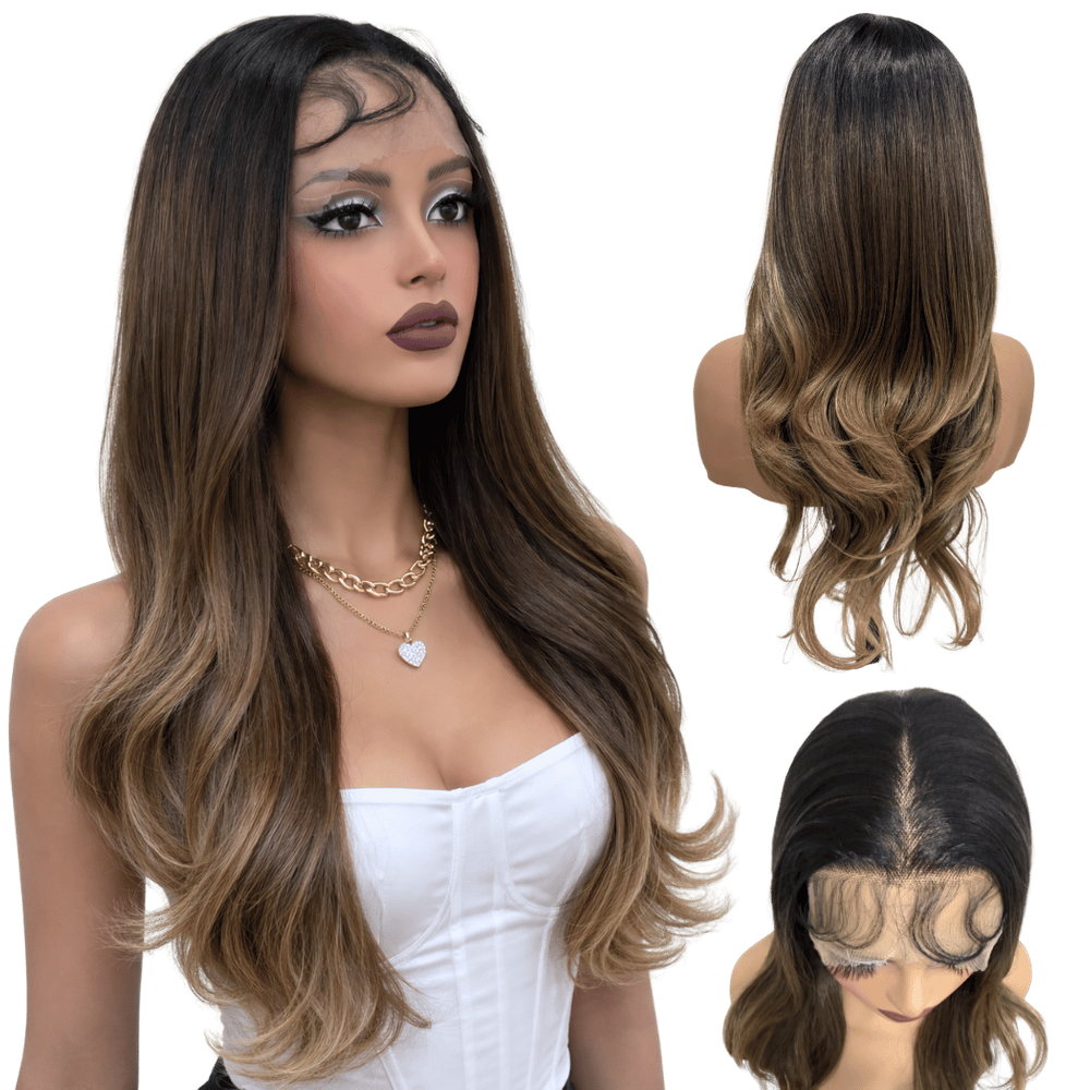 Peruca front lace 13x4 futura 60cm loia ombre RT2/8/30