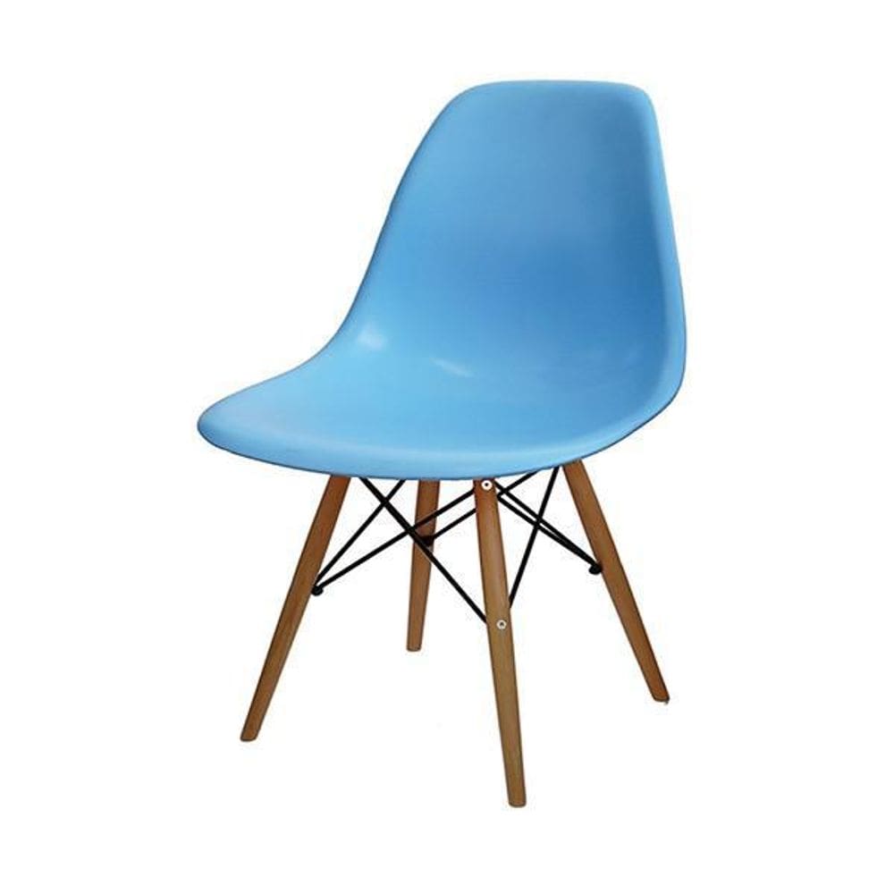 Cadeira De Jantar Design Eiffel Charles Eames Dkr Azul Claro
