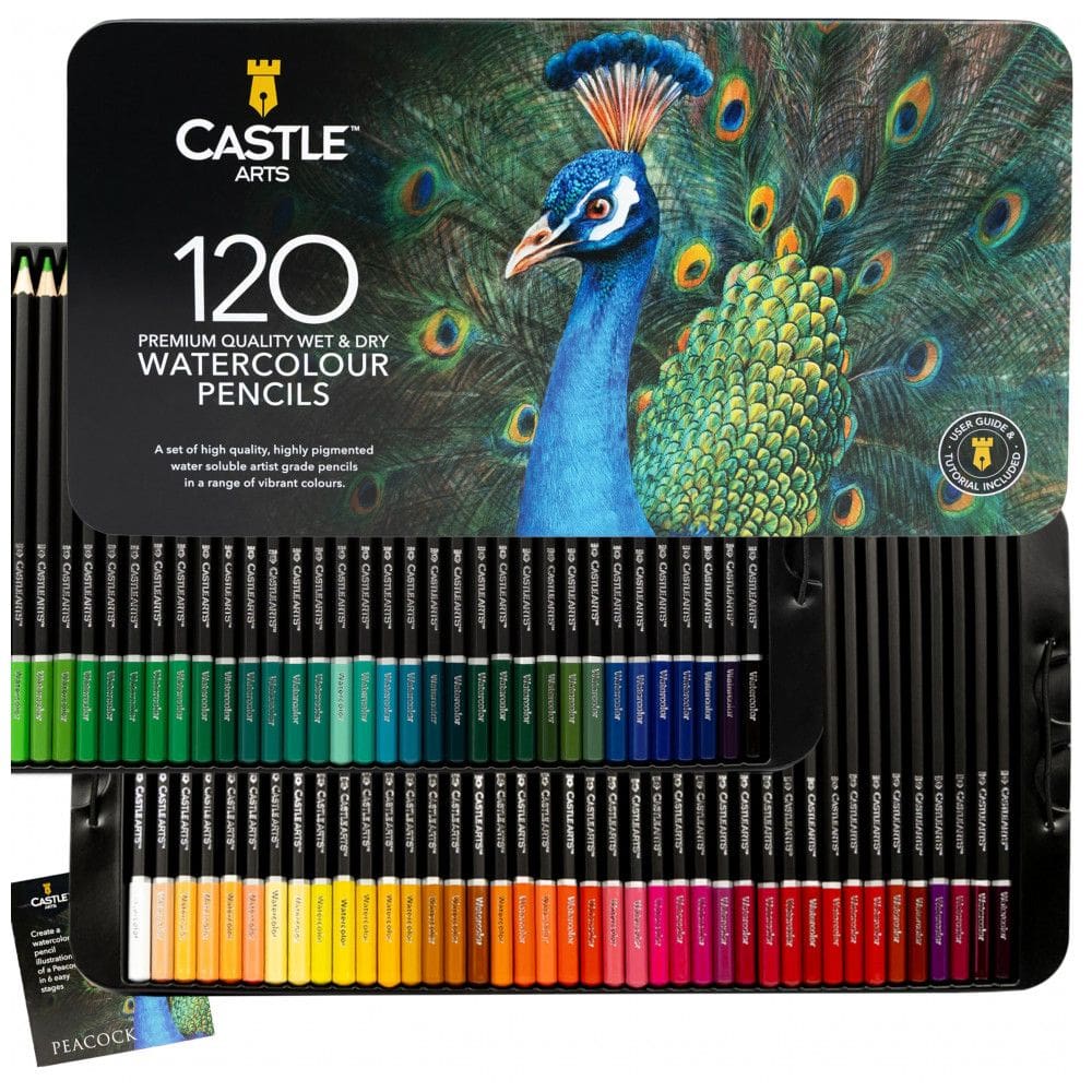 Kit Lápis de Cor Profissional com Estojo 120 Peças, Castle Art Supplies