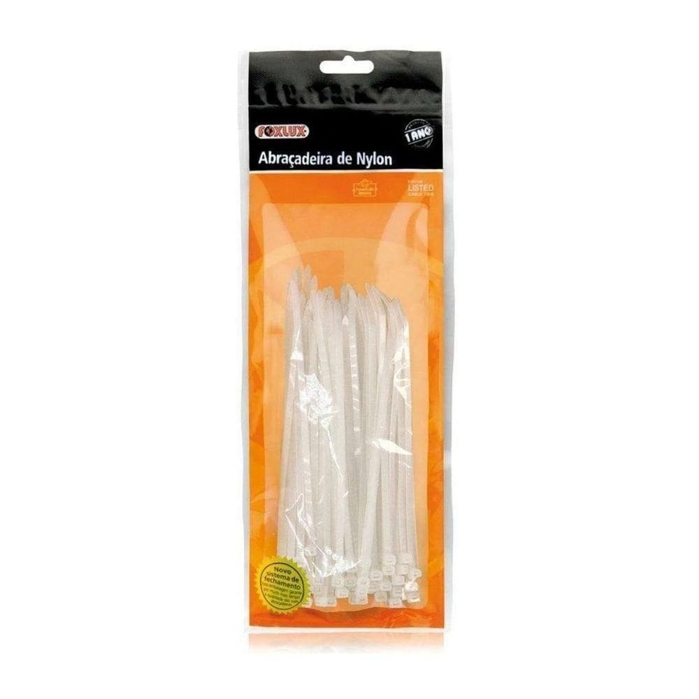 Abraçadeira De Nylon Foxlux 140mmx2.5mm Branco