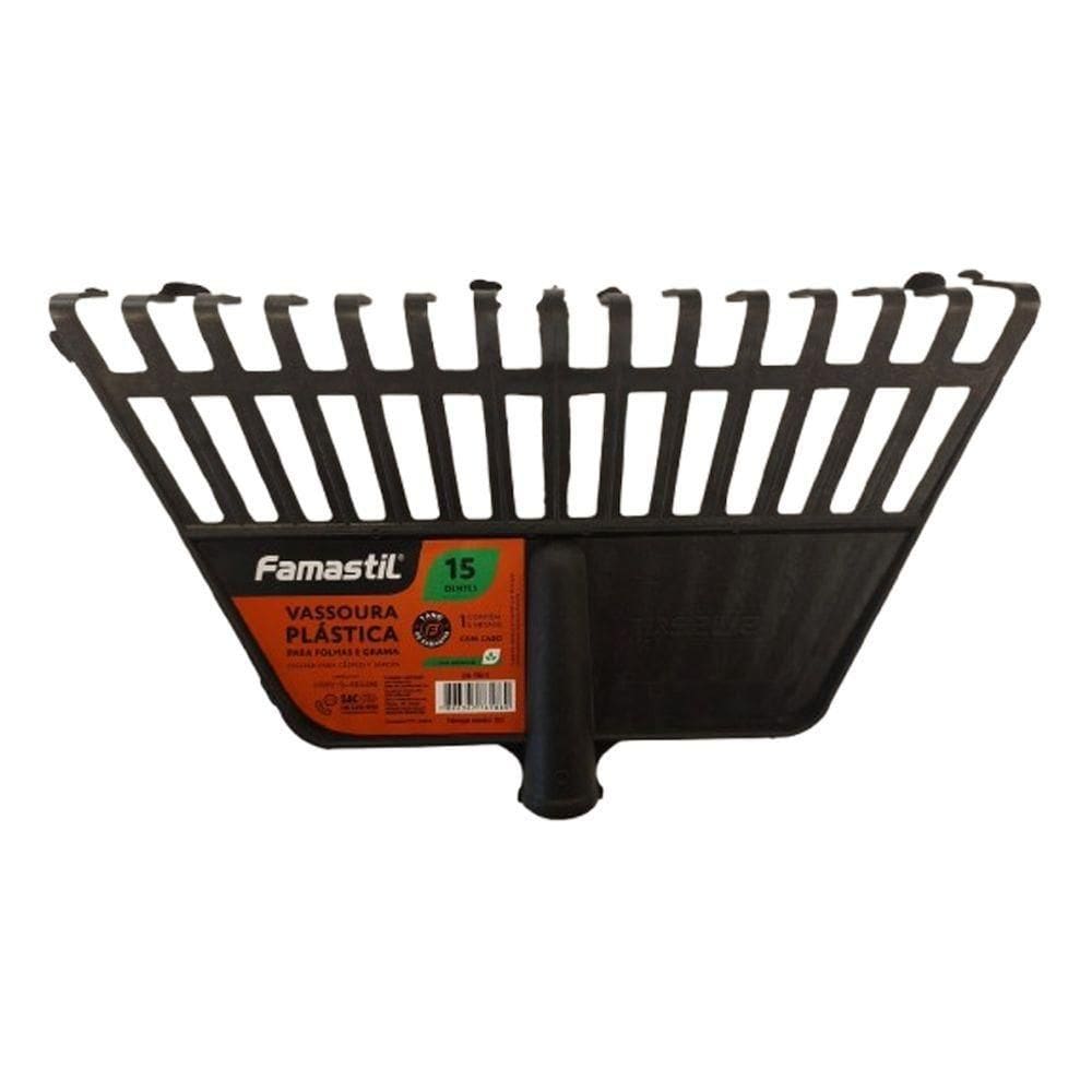 Vassoura Plástica Famastil Para Folhas 15 Dentes