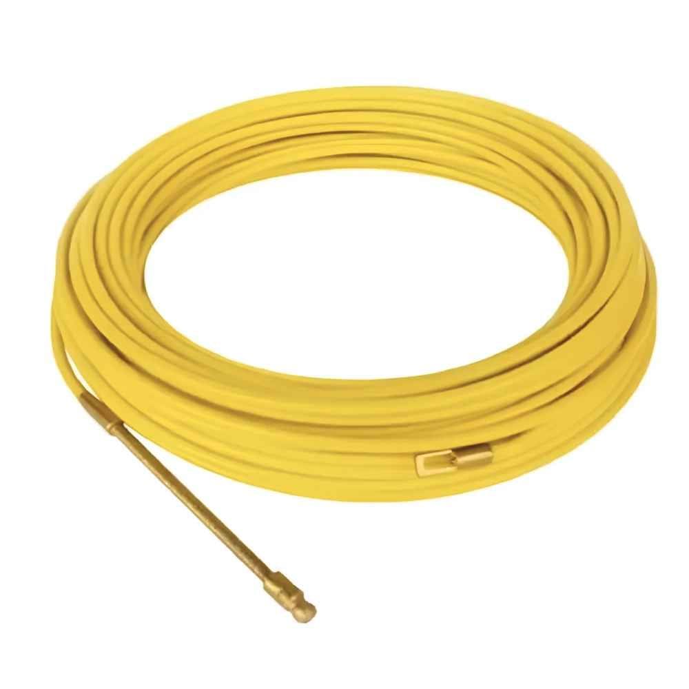 Passa Fio Profissional Com Alma De Aço 10 Metros Guia Para Passagem De Cabos Elétricos Em Conduítes Eletrodutos Amarelo