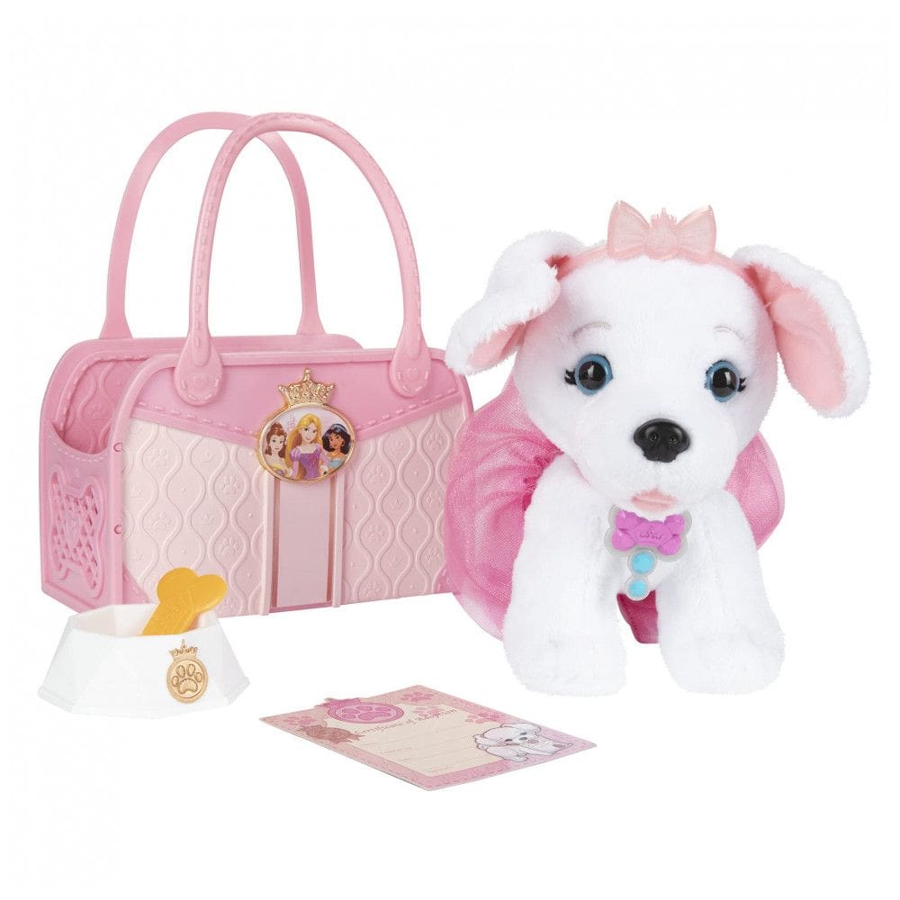 Cachorro de Pelúcia com Bolsa de Transporte e Acessórios, Coleção Disney Princesas