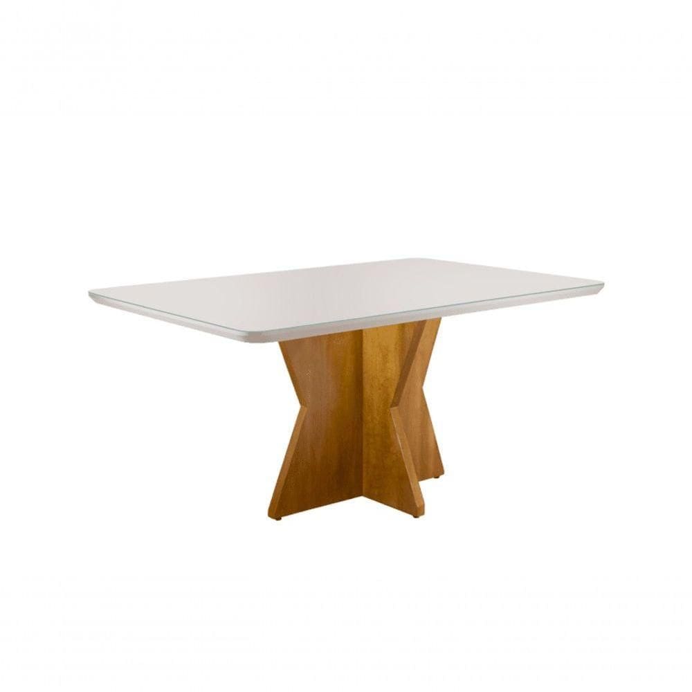 Mesa De Jantar Moderna Com Vidro - Cristal-1,20x0,90m - Móveis Mundial