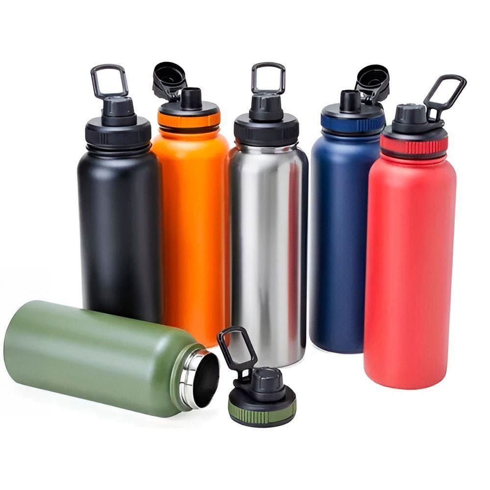 Garrafa Térmica Inox 800ml Com Isolamento Térmico E Tampa Antivazamento 800ml Academia Hidratação preto