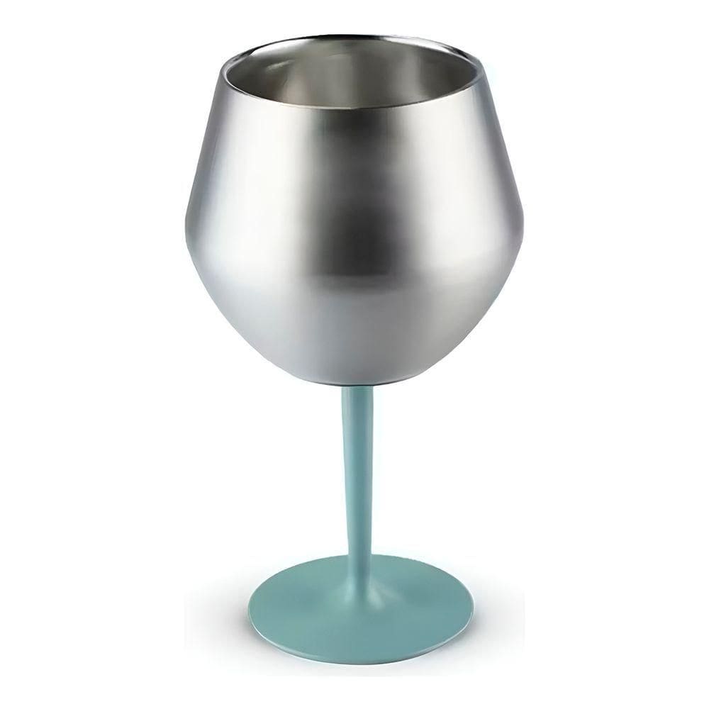 Taça Térmica Haste Removível Isolamento 2 Em 1- 420ml – Aço Inox, Isolamento Parede Dupla azul Claro