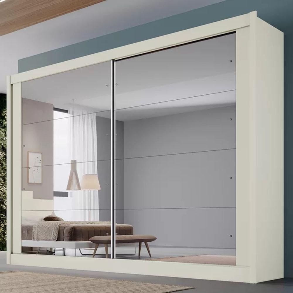 Guarda Roupa Casal Espelhado 2 Portas 4 Gavetas Creta Europa