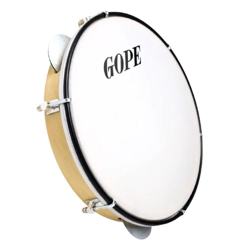 Pandeiro Gope Iniciante 10`` 6 Afinações Envernizado Pele Nylon