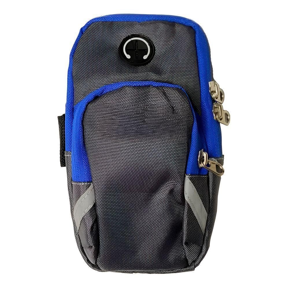 Bolsa Braçadeira Esportiva Impermeável Com 2 Bolsos E Saída Para Fone – Ajustável Para Corrida E Academia