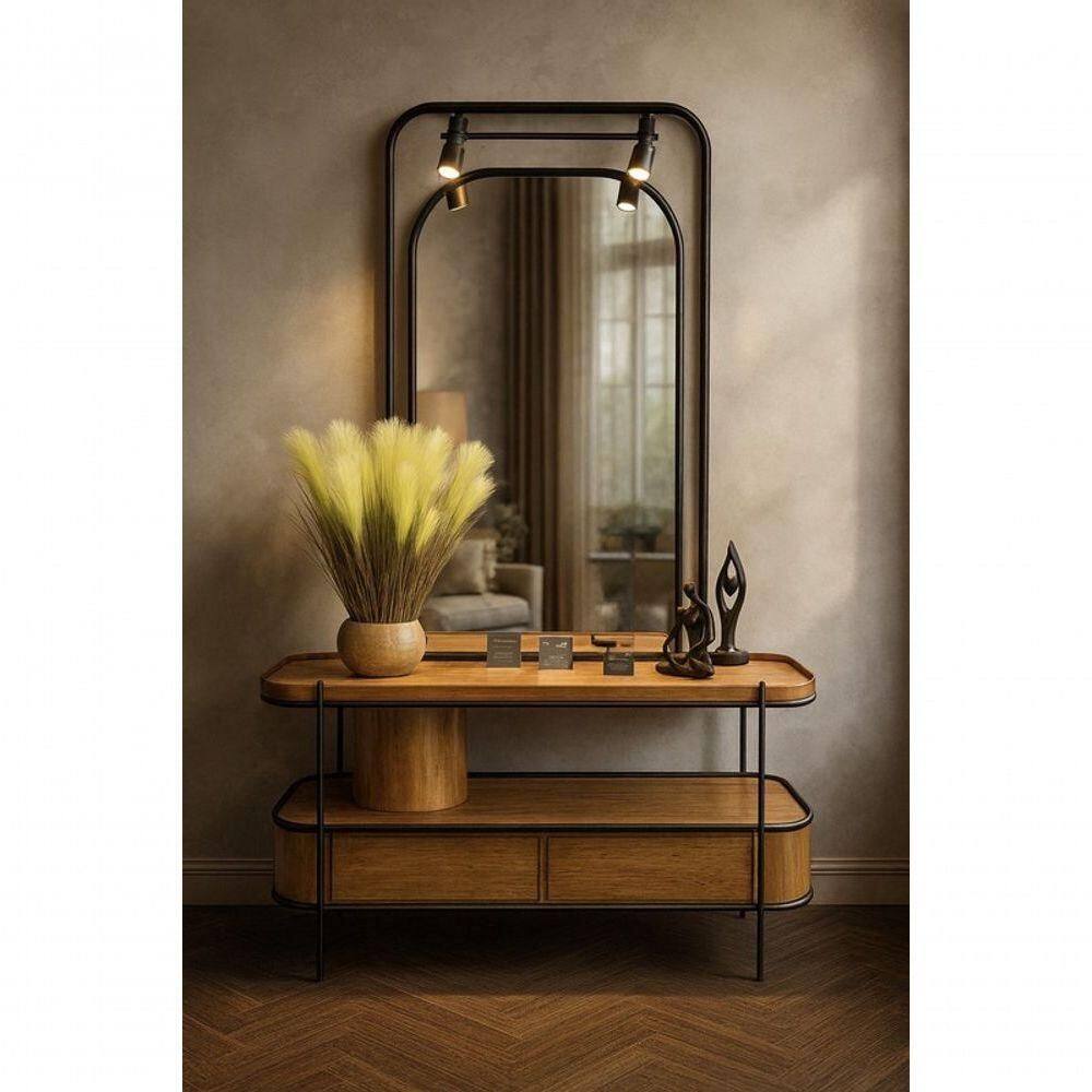 Aparador Rústico Em Metal E Madeira Imperiale Solare