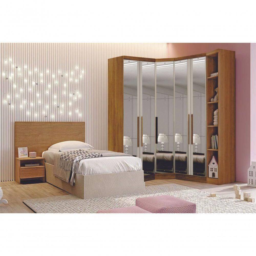 Modulado Closet Completo Espelhado 5 Portas 6 Gavetas - Rizon-cumaru - Móveis Horizonte