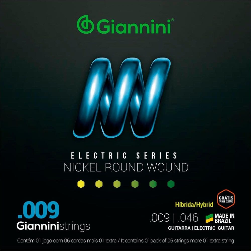 Encordoamento Guitarra .009 Giannini Geegsth9 Série Híbrida
