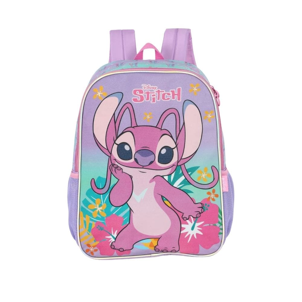 Mochila De Costas Angel & Stitch Glitter Meninas Escolar