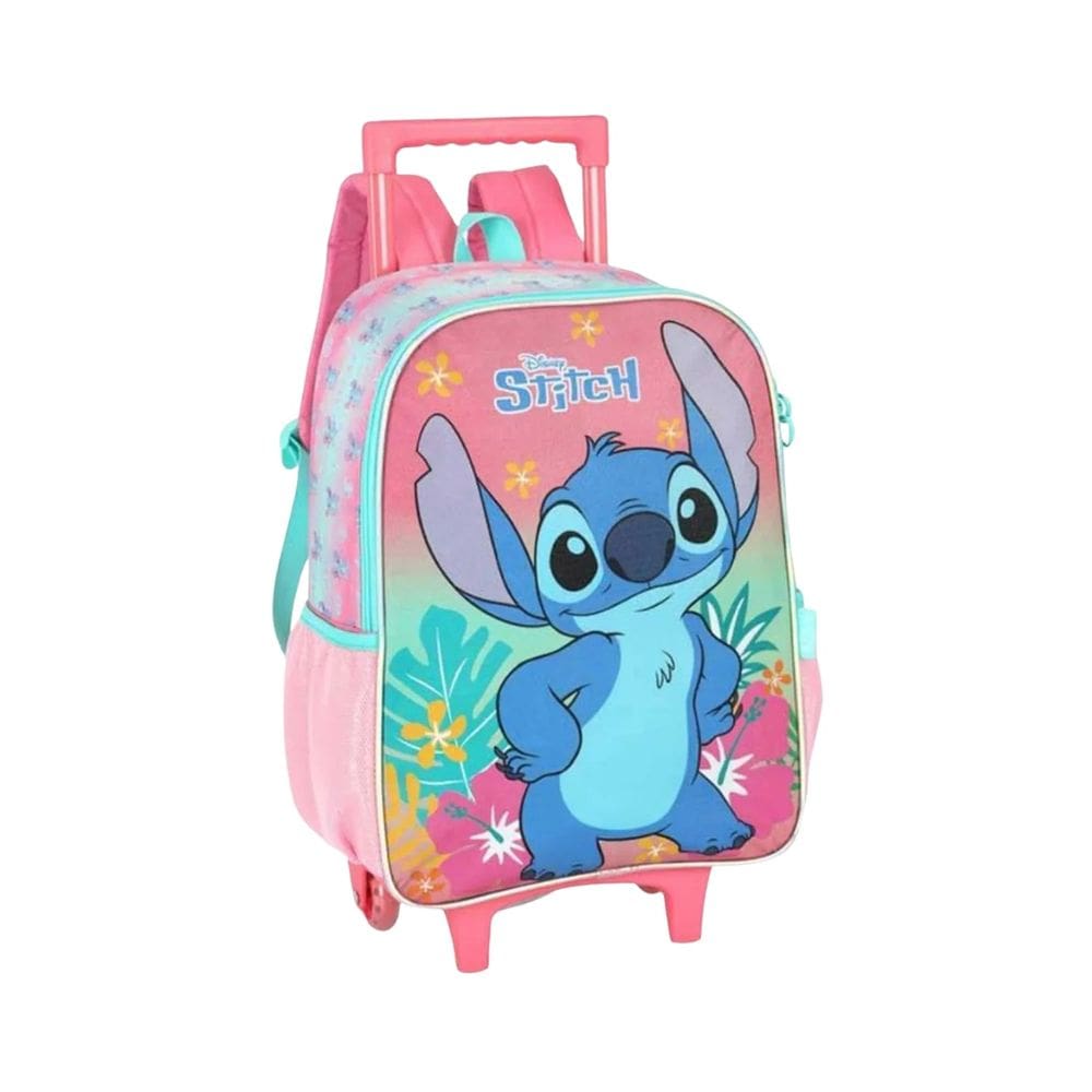 Mochila De Rodinhas Stitch Disney Glitter Meninas Escolar